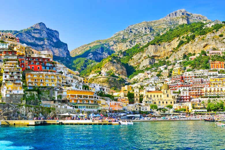 Vue de Positano depuis le bateau